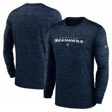 Футболка с длинным рукавом Seattle Seahawks Nike Sideline Team Velocity Performance - College Navy