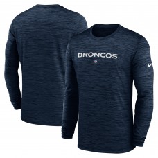 Футболка с длинным рукавом Denver Broncos Nike Sideline Team Velocity Performance - Navy