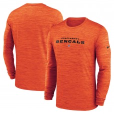 Футболка с длинным рукавом Cincinnati Bengals Nike Sideline Team Velocity Performance - Orange