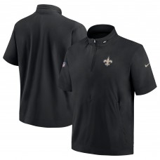 Футболка на короткой молнии New Orleans Saints Nike Black Sideline Coach