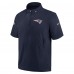 New England Patriots Nike Navy Sideline Coach Short Sleeve Hoodie Quarter-Zip Jacket