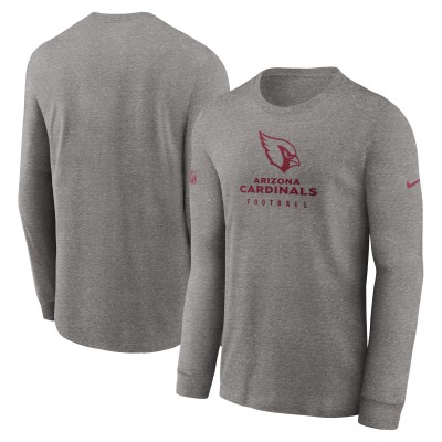 Футболка с длинным рукавом Arizona Cardinals Nike Sideline Performance - Heather Gray