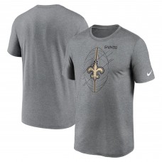 Футболка New Orleans Saints Nike Heather Charcoal Legend Icon Performance