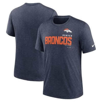 Футболка Denver Broncos Nike Team Tri-Blend - Heather Navy