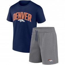 Футболка и шорты Denver Broncos Arch - Navy/Heather Gray