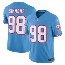 Джерси Jeffery Simmons Tennessee Titans Nike Oilers Throwback Vapor F.U.S.E. Limited - Light Blue