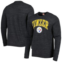 Pittsburgh Steelers Homage Charcoal Hyper Local Tri-Blend Long Sleeve T-Shirt