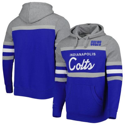 Толстовка Indianapolis Colts Mitchell & Ness Head Coach - Royal/Heathered Gray