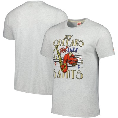 Футболка New Orleans Saints Homage Jazz Hyper Local Tri-Blend - Ash