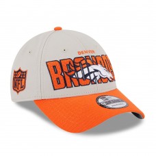 Denver Broncos New Era 2023 NFL Draft 9FORTY Adjustable Hat - Stone/Orange