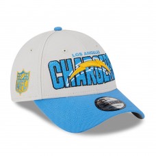 Los Angeles Chargers New Era 2023 NFL Draft 9FORTY Adjustable Hat - Stone/Powder Blue