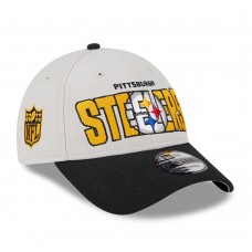 Pittsburgh Steelers New Era 2023 NFL Draft 9FORTY Adjustable Hat - Stone/Black
