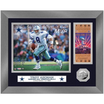 Dallas Cowboys Troy Aikman Highland Mint 13 x 16 Super Bowl MVP Ticket Photo Mint