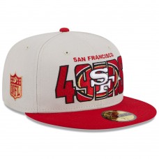 Бейсболка San Francisco 49ers New Era 2023 NFL Draft On Stage 59FIFTY - Stone/Scarlet