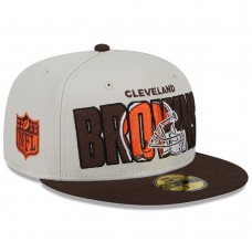 Бейсболка Cleveland Browns New Era 2023 NFL Draft On Stage 59FIFTY - Stone/Brown