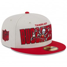 Бейсболка Tampa Bay Buccaneers New Era 2023 NFL Draft On Stage 59FIFTY - Stone/Red