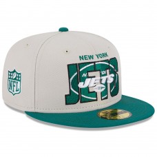 Бейсболка New York Jets New Era 2023 NFL Draft On Stage 59FIFTY - Stone/Gotham Green