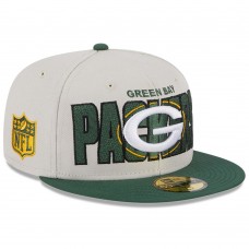 Бейсболка Green Bay Packers New Era 2023 NFL Draft On Stage 59FIFTY - Stone/Green