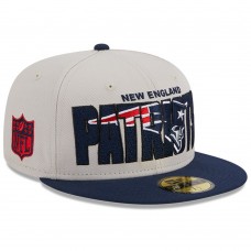 Бейсболка New England Patriots New Era 2023 NFL Draft On Stage 59FIFTY - Stone/Navy