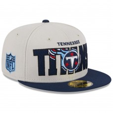 Бейсболка Tennessee Titans New Era 2023 NFL Draft On Stage 59FIFTY - Stone/Navy