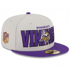Бейсболка Minnesota Vikings New Era 2023 NFL Draft On Stage 59FIFTY - Stone/Purple