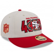 Бейсболка San Francisco 49ers New Era 2023 NFL Draft Low Profile 59FIFTY - Stone/Scarlet