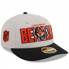 Бейсболка Cincinnati Bengals New Era 2023 NFL Draft Low Profile 59FIFTY - Stone/Black