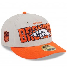 Бейсболка Denver Broncos New Era 2023 NFL Draft Low Profile 59FIFTY - Stone/Orange