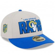 Бейсболка Los Angeles Rams New Era 2023 NFL Draft Low Profile 59FIFTY - Stone/Royal