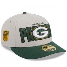 Бейсболка Green Bay Packers New Era 2023 NFL Draft Low Profile 59FIFTY - Stone/Green