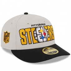 Бейсболка Pittsburgh Steelers New Era 2023 NFL Draft Low Profile 59FIFTY - Stone/Black
