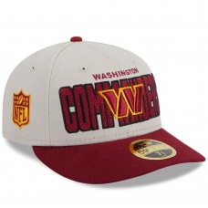 Бейсболка Washington Commanders New Era 2023 NFL Draft Low Profile 59FIFTY - Stone/Burgundy