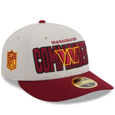 Бейсболка Washington Commanders New Era 2023 NFL Draft Low Profile 59FIFTY - Stone/Burgundy