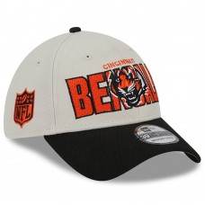 Бейсболка Cincinnati Bengals New Era 2023 NFL Draft 39THIRTY - Stone/Black