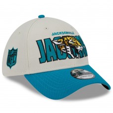 Бейсболка Jacksonville Jaguars New Era 2023 NFL Draft 39THIRTY - Stone/Teal