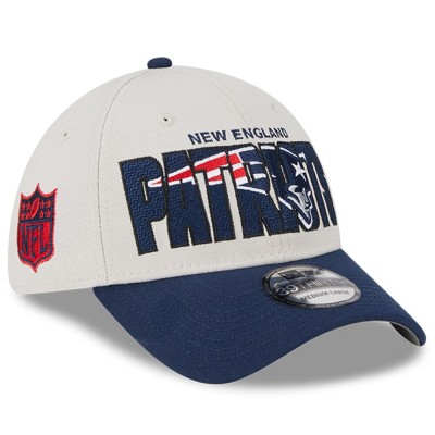 Бейсболка New England Patriots New Era 2023 NFL Draft 39THIRTY - Stone/Navy