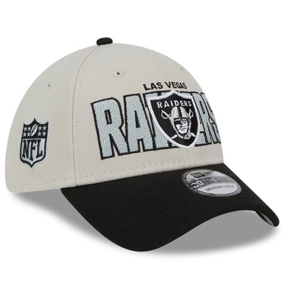 Бейсболка Las Vegas Raiders New Era 2023 NFL Draft 39THIRTY - Stone/Black