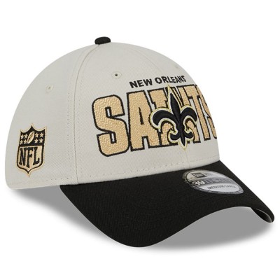 Бейсболка New Orleans Saints New Era 2023 NFL Draft 39THIRTY - Stone/Black