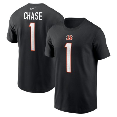 Футболка с номером Ja'Marr Chase Cincinnati Bengals Nike - Black