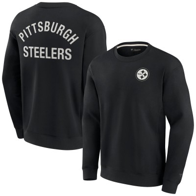 Unisex Pittsburgh Steelers Fanatics Black Elements Super Soft Pullover Sweatshirt