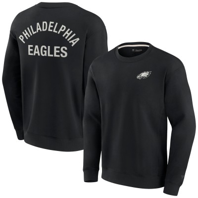 Свитшот с круглым вырезом Philadelphia Eagles Fanatics Signature Unisex Super Soft - Black