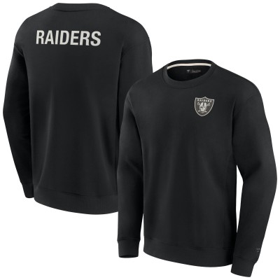 Свитшот с круглым вырезом Las Vegas Raiders Fanatics Signature Unisex Super Soft - Black