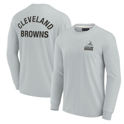 Футболка с длинным рукавом Cleveland Browns Fanatics Signature Unisex Super Soft - Gray