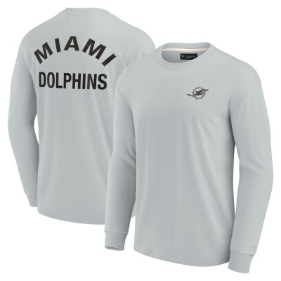 Футболка с длинным рукавом Miami Dolphins Fanatics Signature Unisex Super Soft - Gray