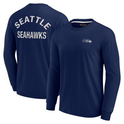 Unisex Seattle Seahawks Fanatics Navy Elements Super Soft Long Sleeve T-Shirt