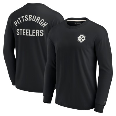 Unisex Pittsburgh Steelers Fanatics Black Elements Super Soft Long Sleeve T-Shirt