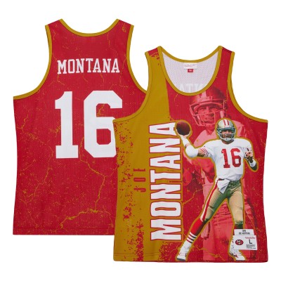 Майка Joe Montana San Francisco 49ers Mitchell & Ness 1989 Player Burst - Scarlet