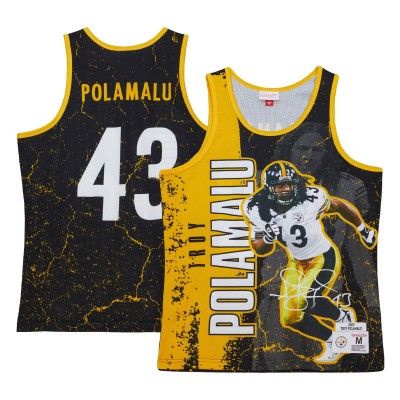 Майка Pittsburgh Steelers Troy Polamalu Mitchell & Ness Black 2007 Player Burst