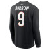 Футболка с длинным рукавом Cincinnati Bengals Joe Burrow Nike Black Name & Number
