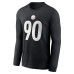 Футболка с длинным рукавом Pittsburgh Steelers T.J. Watt Nike Black Name & Number